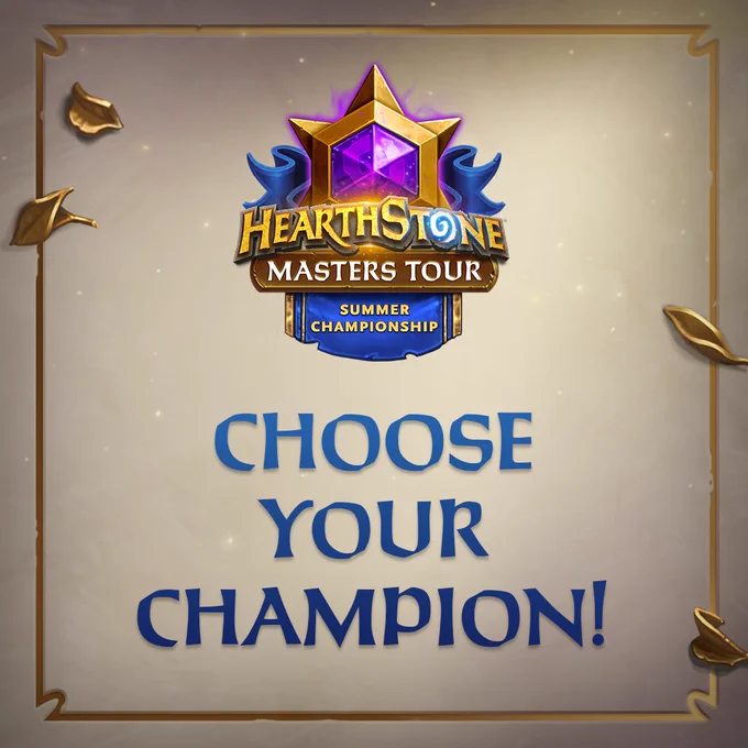A graphic with the Masters Tour Summer Championship logo that reads 'Choose your Champion!'