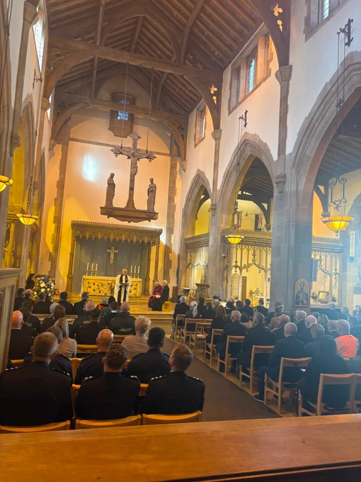 Photograph of emergency service personnel attending a special service of celebration in Liverpool Parish Church for 999 Day.

Pic by Caitlin Dyson, of Holy Family RC High School, Thornton.