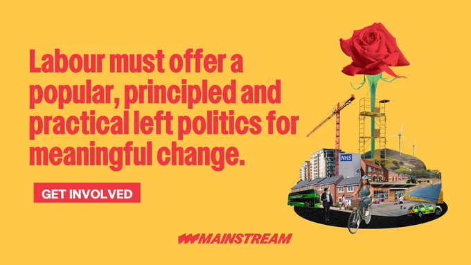 Graphic which says: Labour must offer a popular, principled and practical left politics for meaningful change.