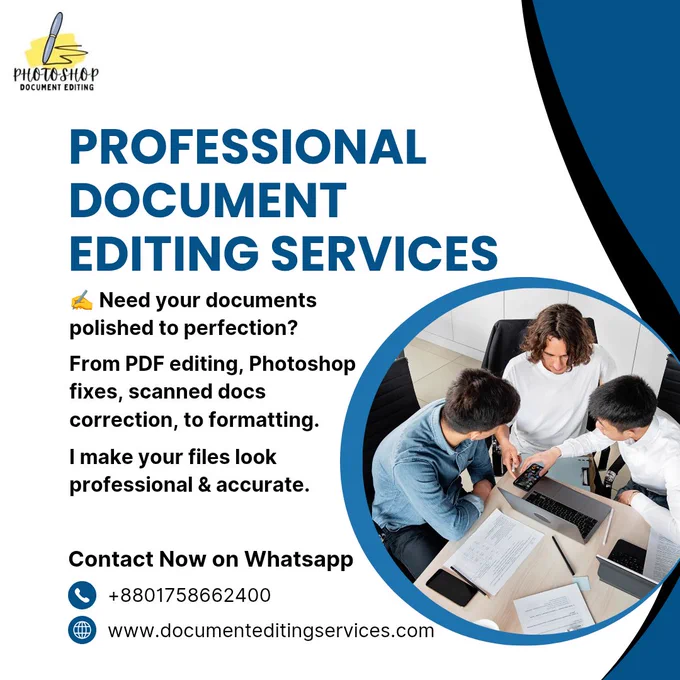 📑 Want your documents to look 100% professional?
We offer expert editing for:
✔️ Bank Statements
✔️ Paystubs
✔️ Certificates
✔️ PDFs & More!
📩 Get in touch now!
#DocumentEditing #EditingExperts