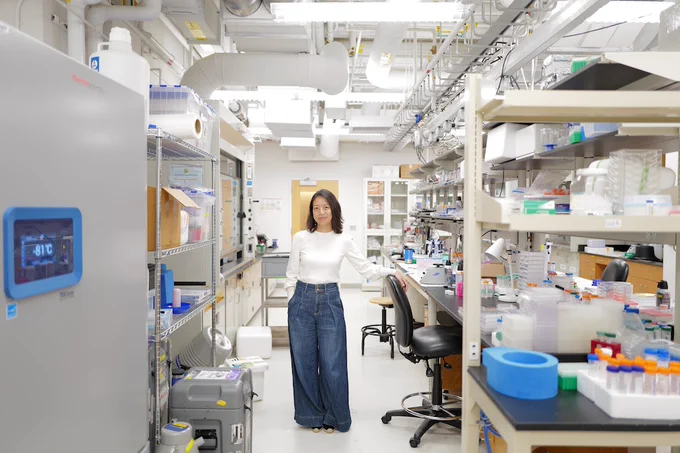 Person posing in a lab