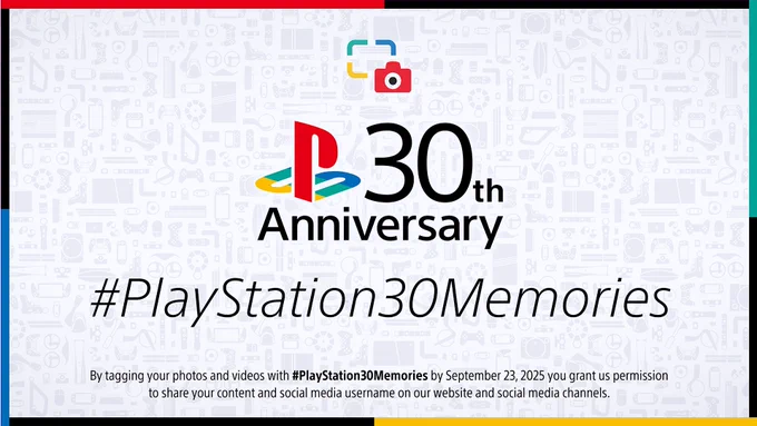 By tagging your photos and videos with #PlayStation30Memories by September 23, 2025 you grant us permission to share your content and social media username on our website and social media channels.