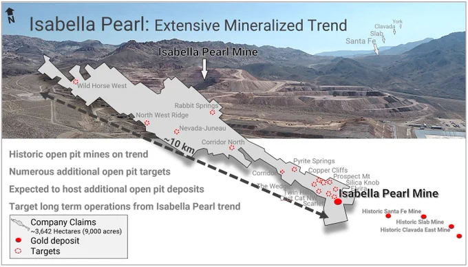 Locator image of Isabella Pearl Mine, Nevada, USA.