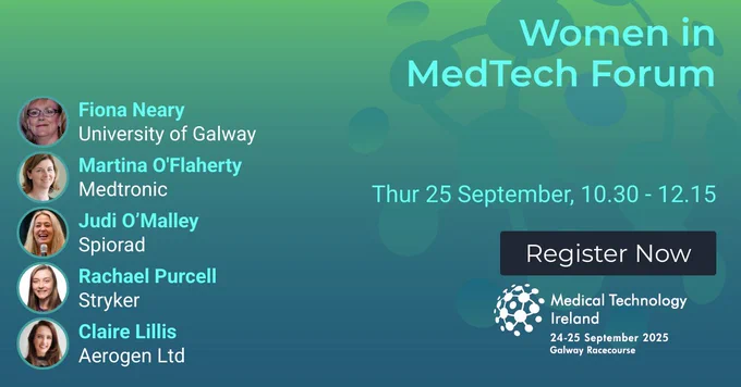 Don't miss the Women in MedTech Forum on Thursday 25 September.
Register for free entry at https://medicaltechnologyireland.registrationdesk.ie/
#MedicalTechIre