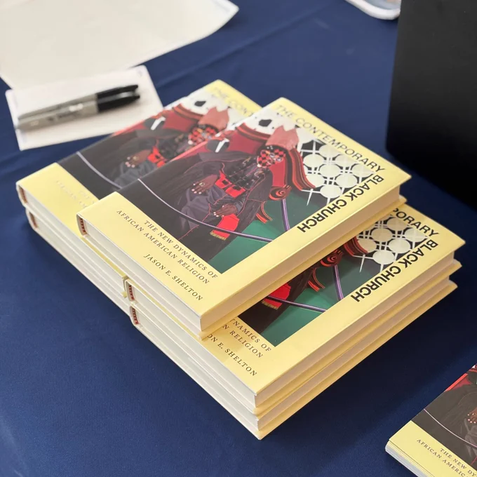 Copies of Jason Shelton's book "The Contemporary Black Church"