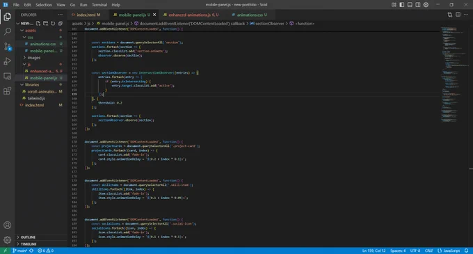 Portfolio JavaScript code