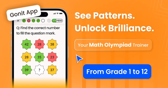🧠 Want your child to win Math Olympiads—not just participate? Gonit App is the ultimate practice platform for Grades 1–8.
→ Olympiad-style quizzes
→ XP-based progression & streaks
→ Leaderboards, badges & performance tracking
→ Ad-free, curriculum-aligned, and fun!

🎯 Build logic, accuracy & confidence—one challenge at a time.