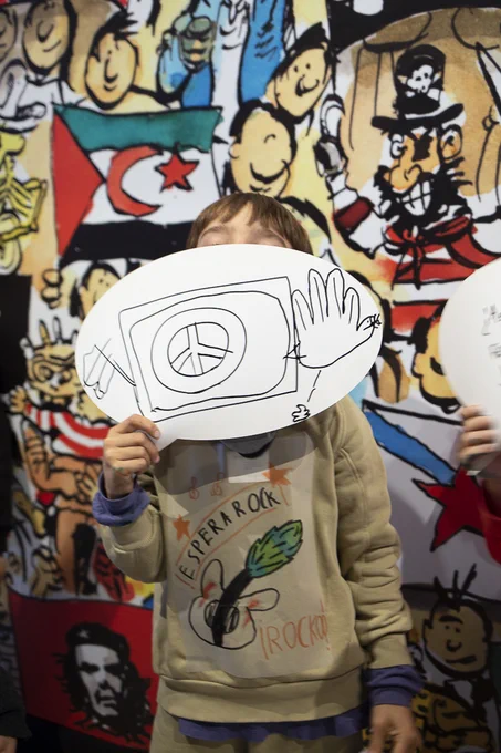 Resultados del taller infantil en la exposición "Espárrago Rock. A contrapelo" de La Madraza