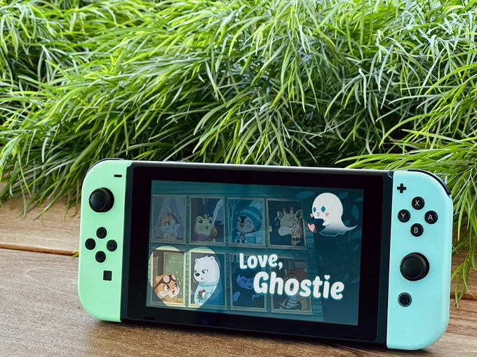 A Nintendo Switch with Love, Ghostie running on it