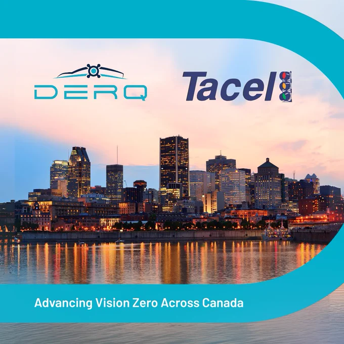 Derq partners with Tacel Ltd. to expand AI traffic safety solutions across Canada. This milestone expands Derq’s North American presence with scalable, AI-powered ITS systems that integrate with cities’ existing infrastructure and have been proven to reduce crashes by 33%.