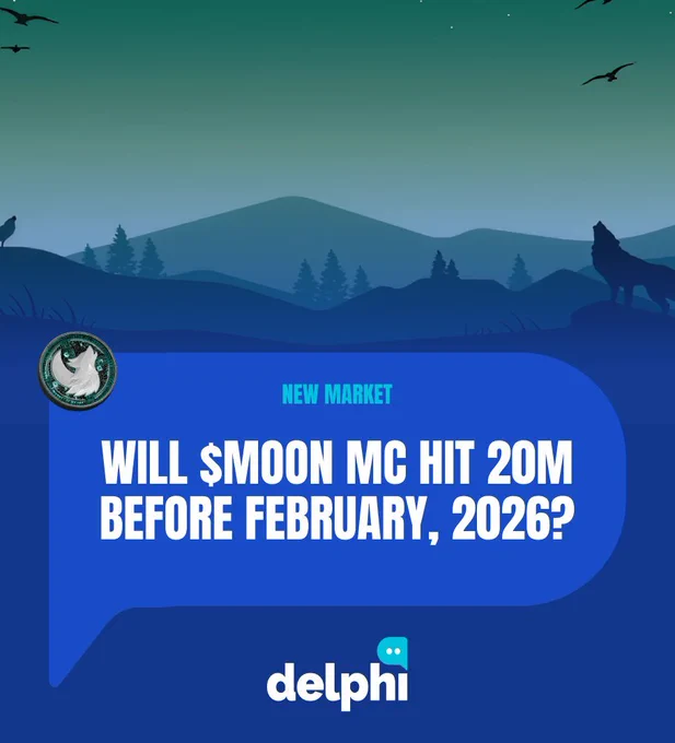 There's a spicy new market on @DelphiTrade that can get everyone buzzing  Will $MOON's market cap actually blast past $20M before February 2026? 🚀  Are you bullish enough to put your alpha where your mouth is? YES or NO? 🤔
