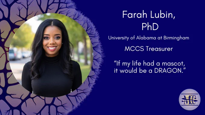 Headshot of Farah and role as MCCS Treasurer
