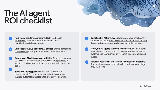 The AI Agent ROI Checklist: Google Cloud's ROI of AI 2025 Report | Anna E. Molosky