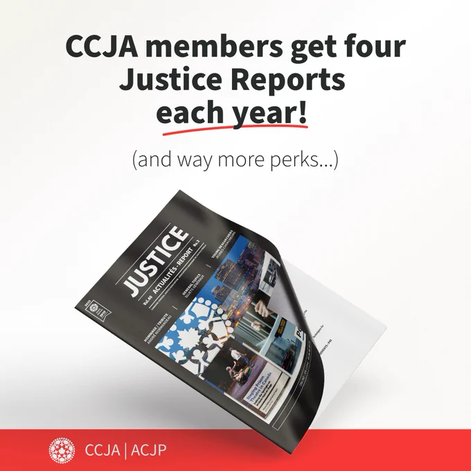 CCJA members get four Justice Reports  each year! (and way more perks...).

Image of the latest Justice Report issue, volume 40.2.