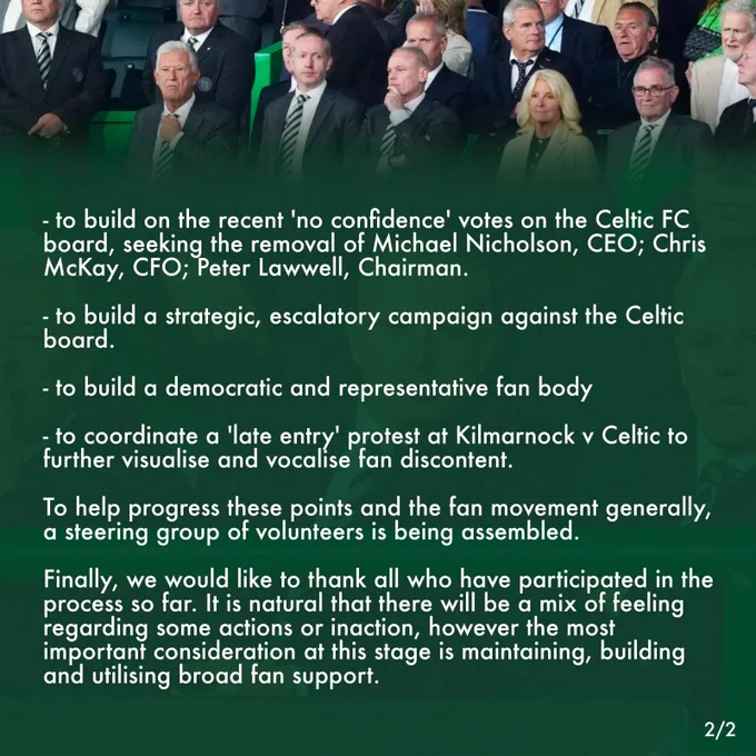 Statement re fan consultation meeting part 2