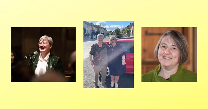 3 images, left to right: 1) Roisin Blunnie 2) Róisín Blunnie and Patricia Flynn 3) Patricia Flynn