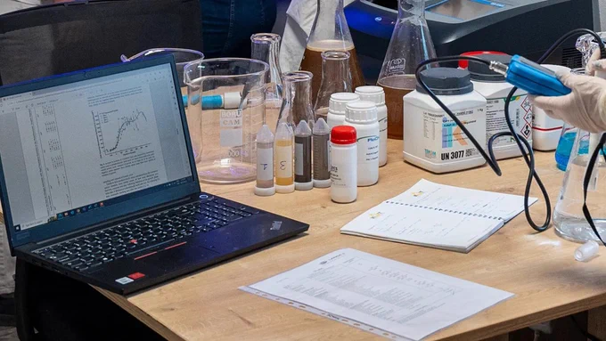 A bench in MAT Filtration Technologies' research and innovation lab.
