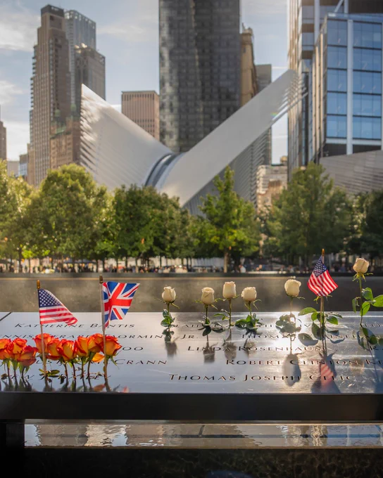The National September 11 Memorial in New York City during a visit by Vice President Harris on September 11, 2024.