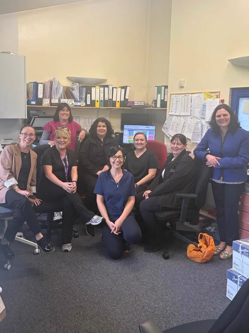 Senior Mental Health Practitioner Helen Armstrong with colleagues in Drs McKinley, King & McGuigan’s surgery.