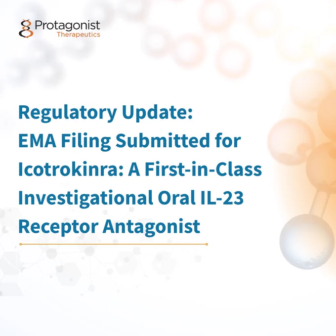 Regulatory Update:
EMA Filing Submitted for Icotrokinra: A First-in-Class Investigational Oral IL-23 Receptor Antagonist