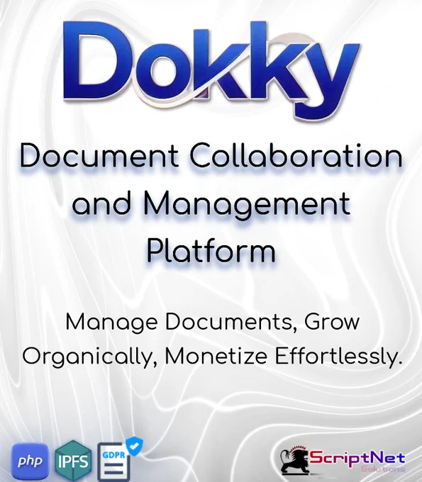 Dokky was born from the idea of ​​offering a complete, Modern and Flexible Platform for Managing, Sharing, and Selling Documents, while also integrating Advanced Community and Security Tools.
Designed for both technical Users and those seeking simplicity, Dokky allows you to create a true Document Hub, enriched with Forums, Private Groups, content Sales, and intelligent Automations, all manageable in a modular way by the administrator.

Try the Live Demo: https://dokky.scriptnet.net
