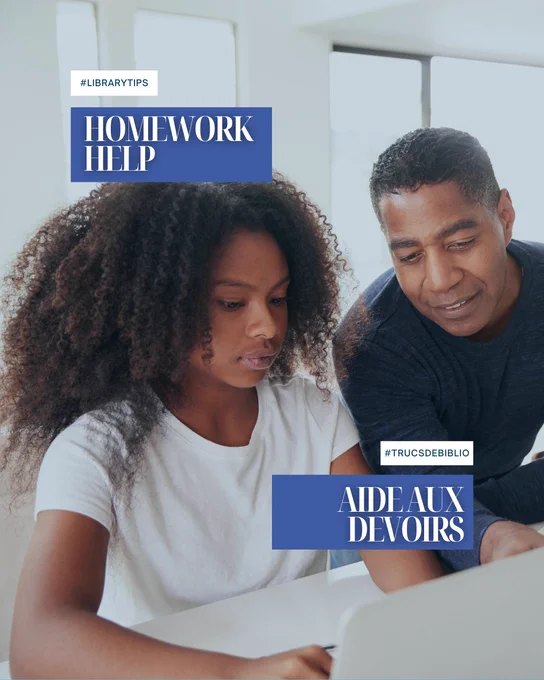 Father helping child with homework. Père aidant son enfant avec ses devoirs
