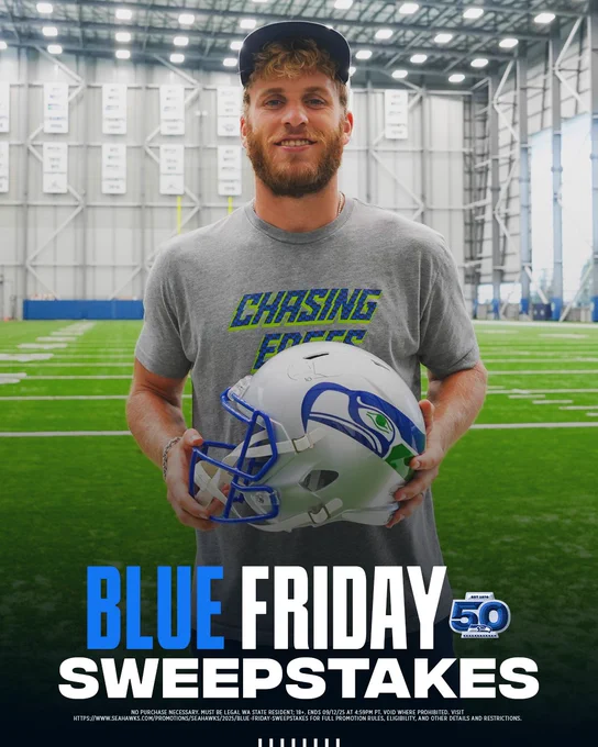 Cooper Kupp signed Seahawks Helmet Blue Friday Sweepstakes