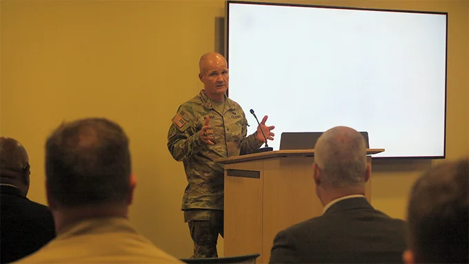 Brig. Gen. Clinton Murray, Joint Staff Surgeon, delivered the keynote address at the 2025 GEIS Next-Generation Sequencing Summit. 