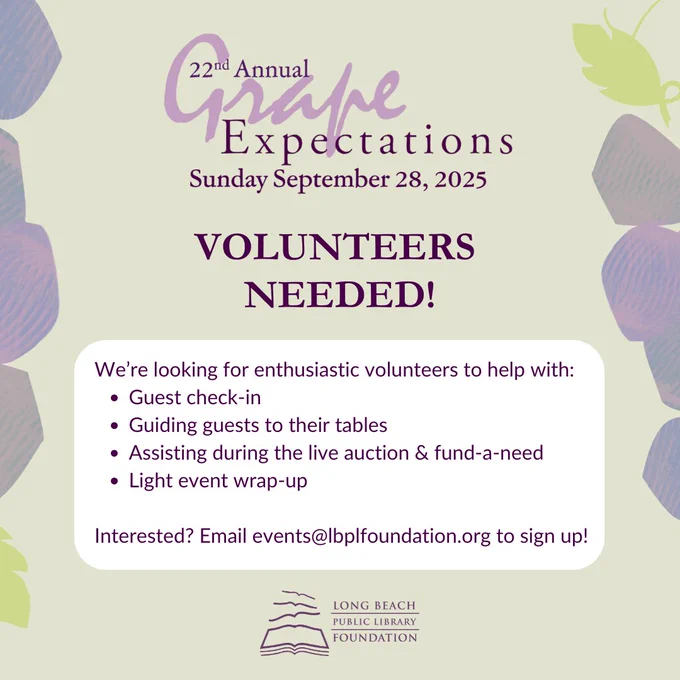 We're looking for enthusiastic volunteers to help with: 
- Guest check-in 
- Guiding guests to their tables 
- Assisting during the live auction and fund-a-need 
- Light event wrap-up
Email events@lbplfoundation.org to sign up