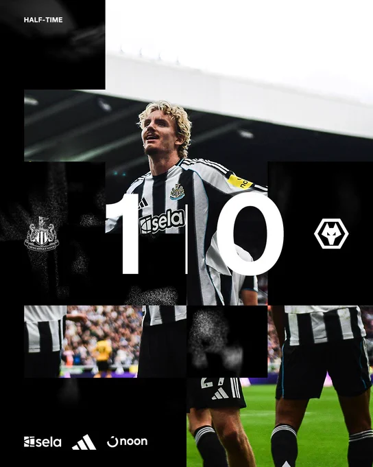 HALF-TIME | Newcastle United 1 Wolves 0