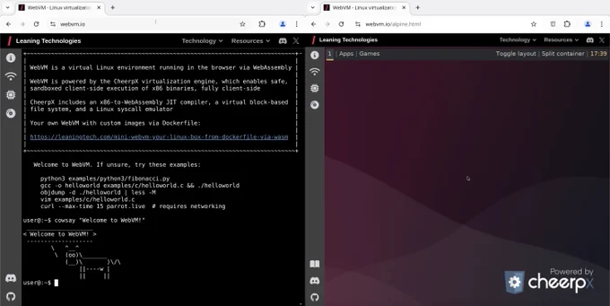 INterface WebVM