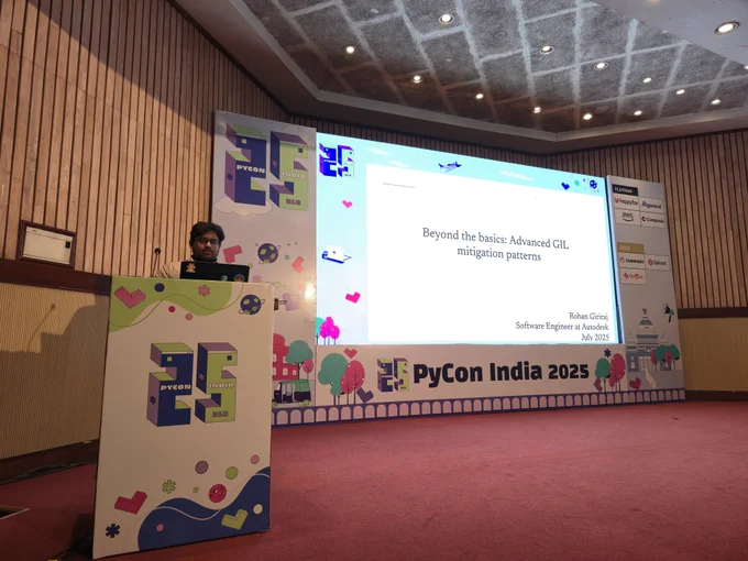 Rohan Giriraj talked about “Beyond the Basics: Advanced GIL Mitigation Patterns.” at PyCon India 2025
