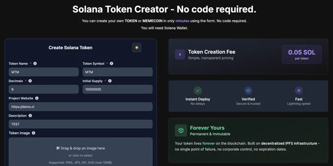 Mint your token only 0.05 SOL