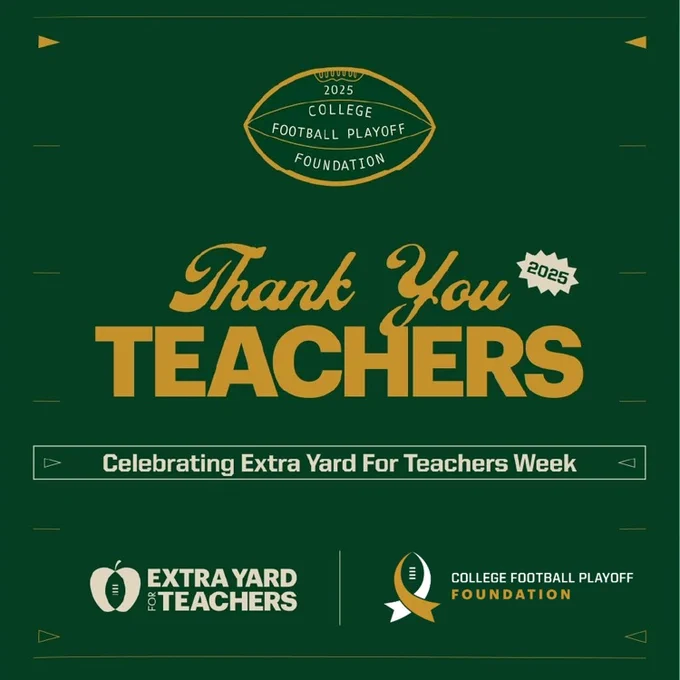 Graphic text saying Thank You Teachers for Extra Yard for Teachers Week.