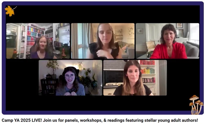 Screenshot from the Camp YA live stream