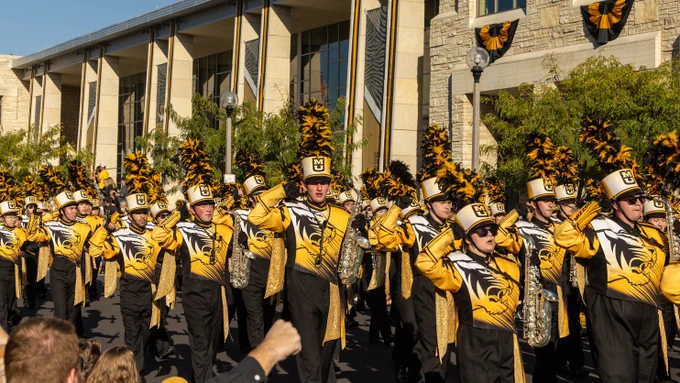 A marching band at a parade