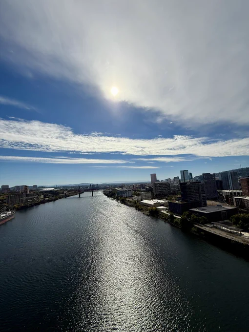 Photo of the Willamette River in Portland, OR.