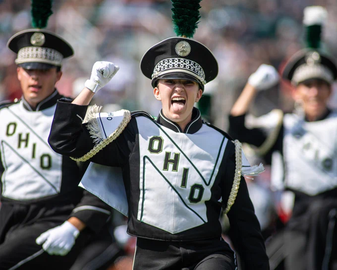 Band members dance.