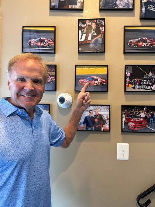 Nascar driver, Mike Wallace visiting Steven Singer Jewelers in Philadelphia, PA