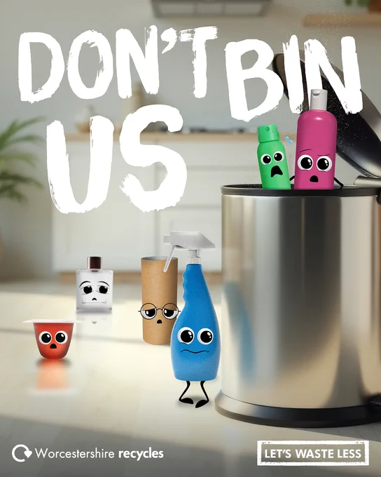'Don't bin us,' message with recyclables