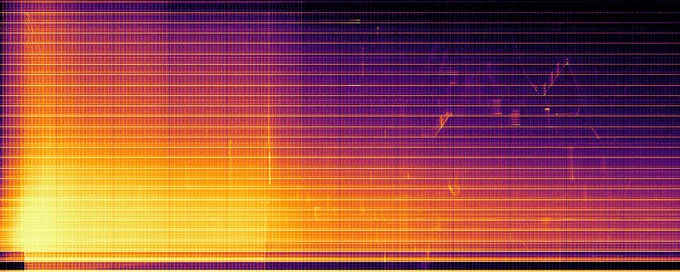 very colorful scatterplot of player deaths in mario maker levels. "inferno" colormap. some level elements highlighted.