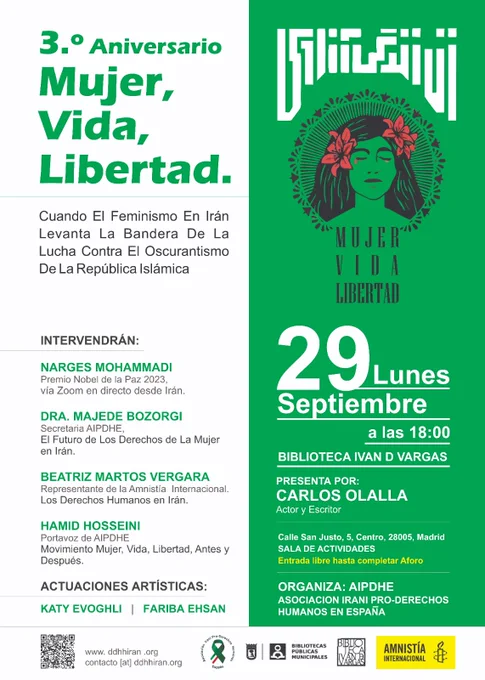 Tersero Aniversario Mujer, Vida, Libertad – Madrid
