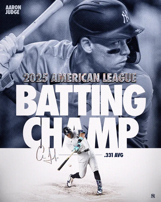 Aaron Judge: 2025 American League Batting Champ

.331 Avg