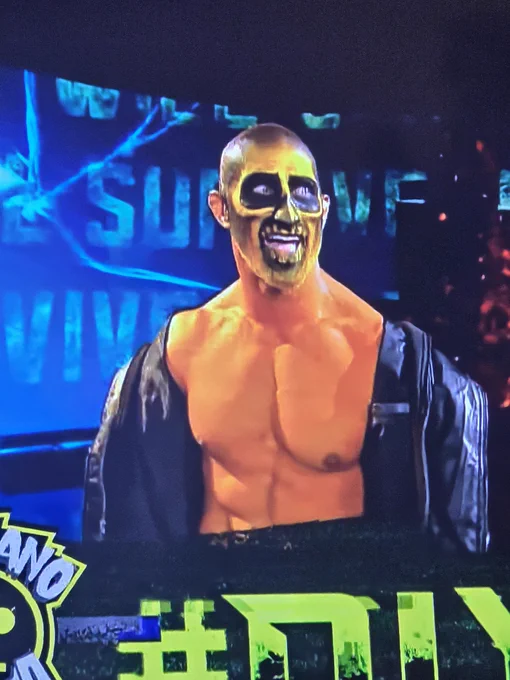 Ciampa wearing black and yellow face paint