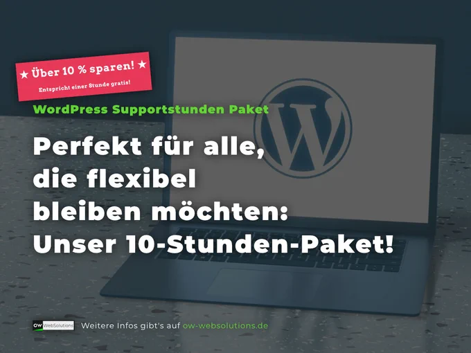 Frisch eingeführt: 10 Stunden WordPress Support als Prepaid-Paket