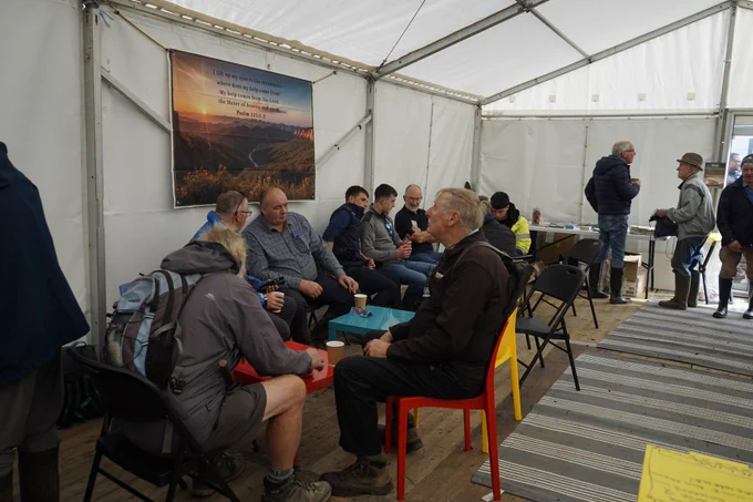 People having a rest on our stand at the National Ploughing Championships.