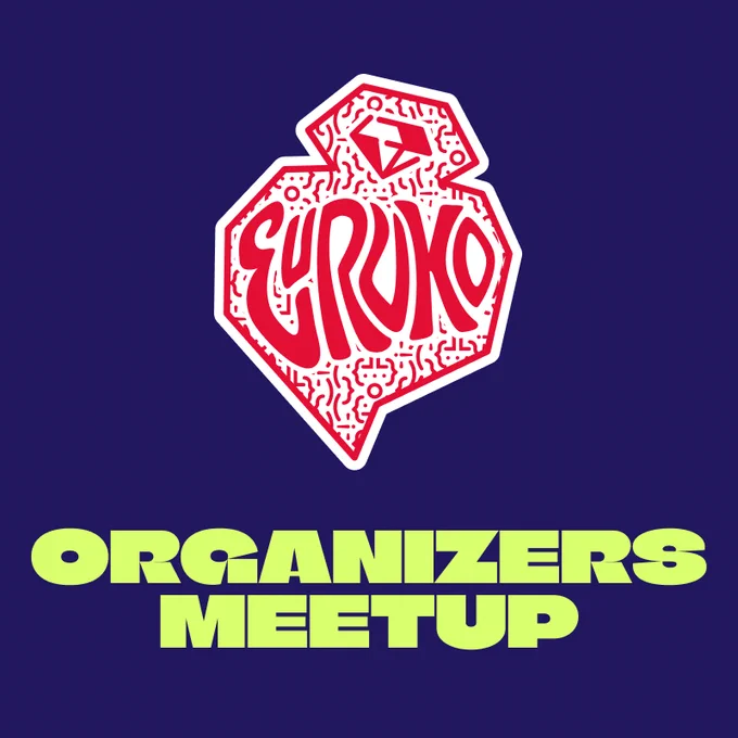 Euruko 2025 logo and lettering "organizers meetup".