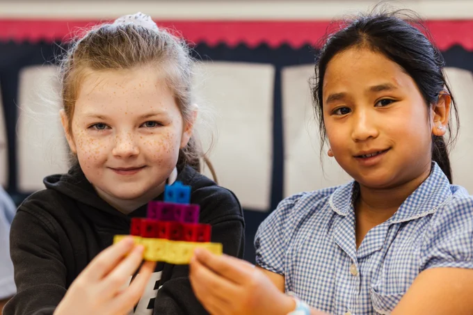 Pupils from Kelvindale Primary School take part in a STEM SPACE spatial skills lesson 