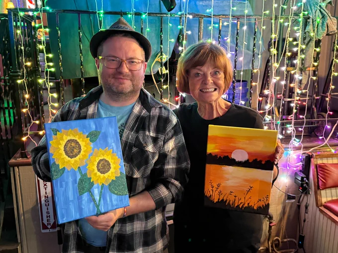 We are sharing the artwork created last week by our hardworking group of artists at our September 2025 Cocktails & Canvases held in The Brownstone Lounge!! We're proud to be 'Harrisburg's gayest paint & drink night' and we look forward each month to embarking on our adventures in alcohol and acrylics!!! We had three of our artworks on hand as inspiration; some of the participants used them as inspiration while the others used their imagination to create artworks that were each one-of-a-kind!!! At the end of the night​, everyone had an artwork they should be very proud of for their dedicated efforts ​i​n what they created!

Mark your calendars to join us for the next Cocktails & Canvases; to be held on Tuesday, October 21, 2025 starting at 7:00 PM at The Brownstone Lounge [412 Forster Street, Harrisburg, PA, 17102]. Registration for the event is currently discounted and available to be purchased for you and your crew at http://www.craigscanvases.com/shop/p/10-21-cocktails-and-canvases