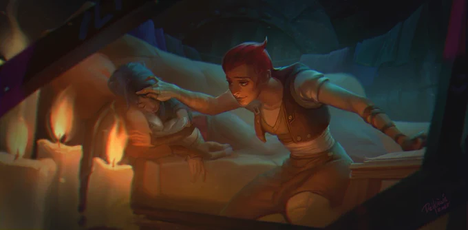 Sisters
Illustration from a workshop with @lunaracademy_co  and Gabriel Rubio ❤️
I loved working on the atmosphere!
 
#digital #arcane #illustration #powder #vi #art #digitalart #fanart #arcanefanart